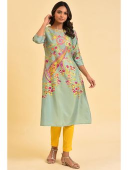 W - Green Paisley Kurta