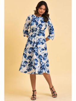 W - Blue Printed Midi Dress