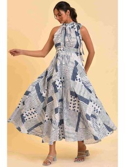 W - Blue Printed Jumpsuit