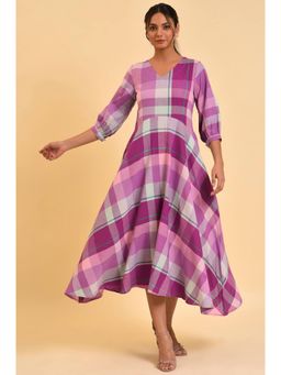 W - Purple Checks Dress