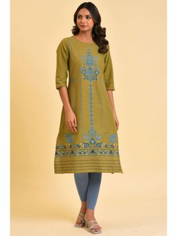 W - Green Floral Kurta