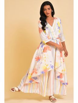 W - White Floral Jumpsuit