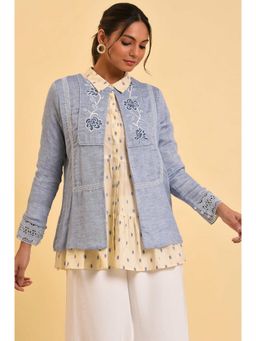 W - Blue Solid Jacket