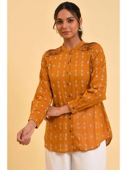 W - Mustard Printed Top