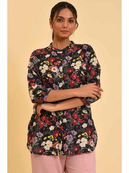 W - Black Floral Top