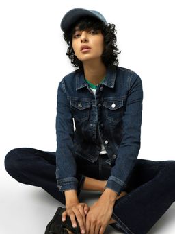 ONLY - Women Solid Blue Jacket