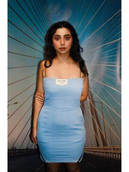 RISING AMONG - Blue Taxi Mini Dress