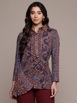 Ritu Kumar - Brown Moselles Classis Collor Full Sleeves Shirt