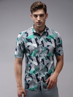 SHOWOFF - Men Multi Collar Neck Abstract Print Comfort Fit Shirt