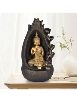 HomeTown - Impression Polyresin Meditating Buddha Fountain 39X70Cm Gold In Colour