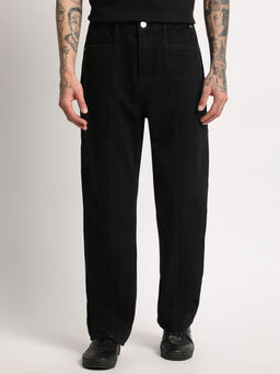 The Bear House - Men Black Cotton Straight Fit Jean