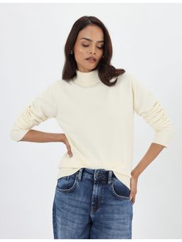 Femmella - Beige Turtle Neck Sweater