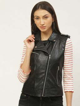 Leather Retail - Black Sleeveless Jacket