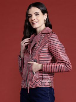 Leather Retail - Premium Pink Pure Leather Jacket