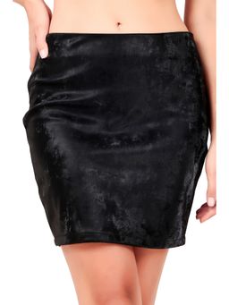 Leather Retail - Suede Leather Black Mini Skirt