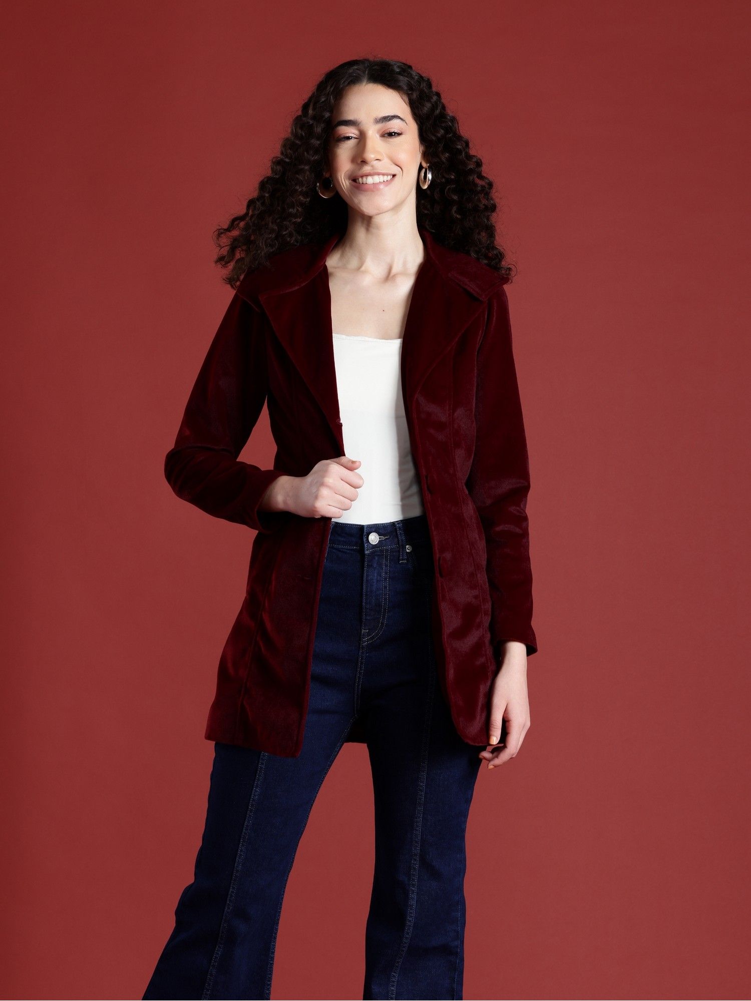 leather retail Long Maroon Coat-picture-20