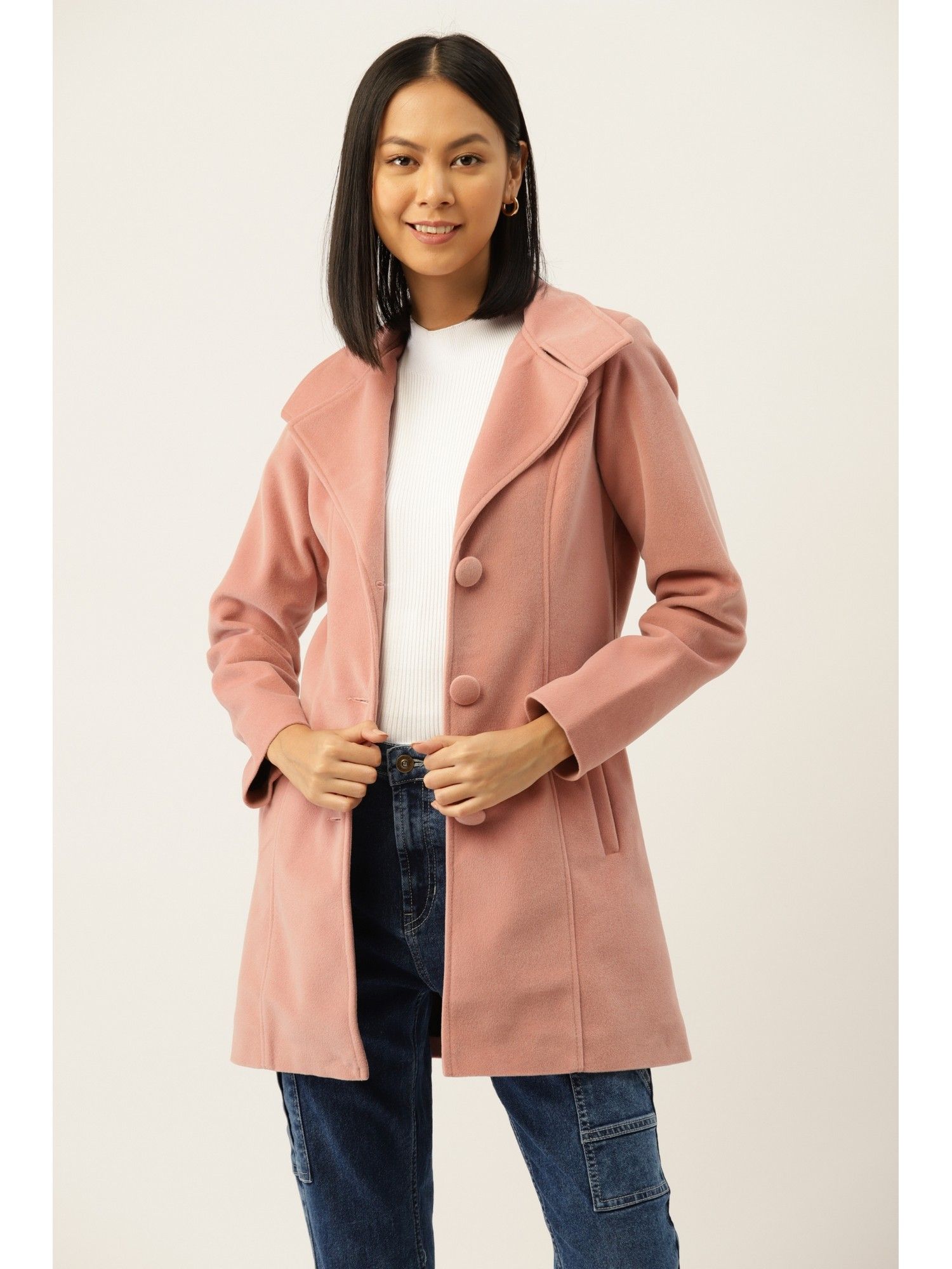 leather retail Long Pink Coat-picture-18