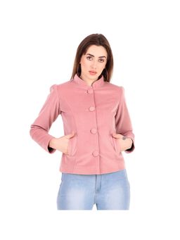Leather Retail - Women Mandarin Neck Pink Jacket