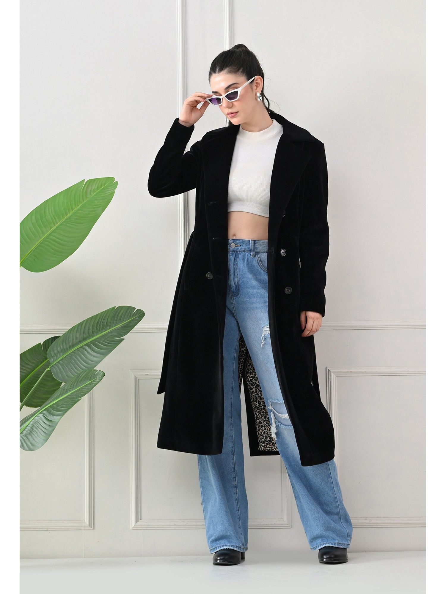 tboj Black Solid Longline Winter Coat-picture-39