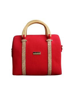 FOReT - Luma Mini Canvas And Cork Luxe Handbag - Red With Gold Flecks