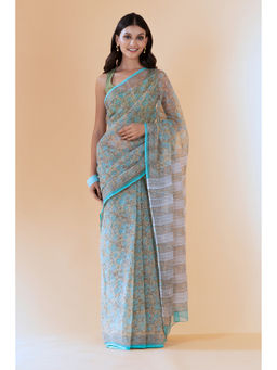 Shilpi Handicrafts - Aheli Mist Floral Kota Doria Saree