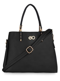 E2O - Black Solid Pattern Handbag For Women's