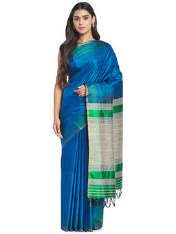 Fabindia - Blue Hand Woven Silk Saree