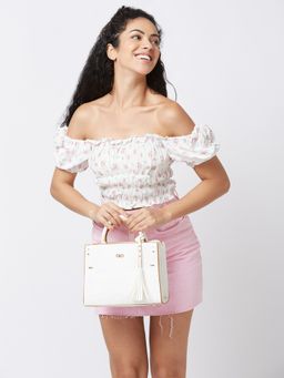 Globus - Women White Solid Casual Handheld Sling Bag