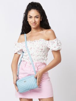 Globus - Women Iceberg Blue Textured Casual Sling Bag
