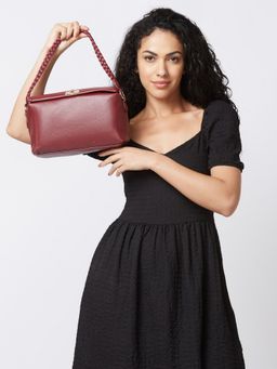 Globus - Women Astro Dust Maroon Solid Casual Sling Bag