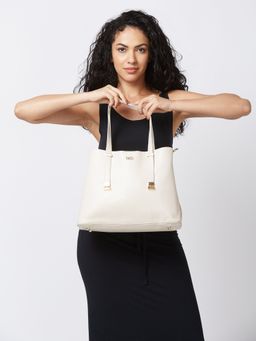 Globus - Women Ivory Textured Casual Handheld Sling Bag