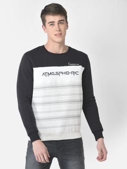 CRIMSOUNE CLUB - Men Grey Melange Atmospheric Sweatshirt