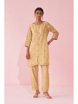 STUDIO BAGECHAA - Gulbadam Yellow Kurta with Pant (Set of 2)