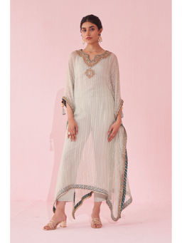 STUDIO BAGECHAA - Gulzaar Pale Blue Kaftan with Pant and Inner (Set of 3)