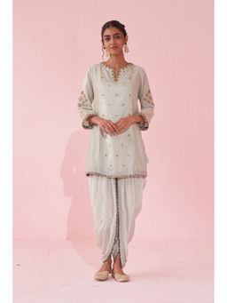 STUDIO BAGECHAA - Geeta Pale Blue Kurta with Dhoti Pant (Set of 2)