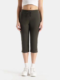 Jockey - 1300 Women Super Combed Cotton Elastane Capri - Olive