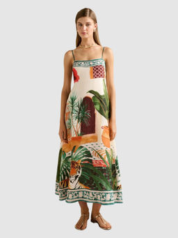 Forever New - Bianca Printed Linen Midi Dress