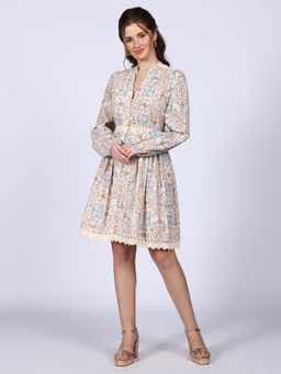 Saint G - Womens Ivory Cotton Poplin Mini Dress