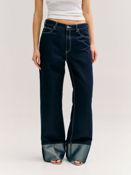 Guess - Women Dark Blue Solid Regular Fit High Rise Jeans
