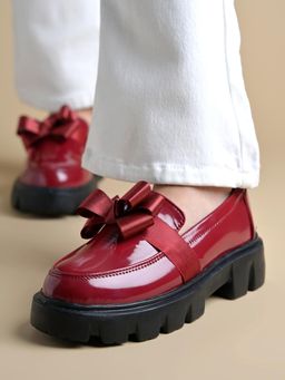 Shoetopia - Women Red Loafers