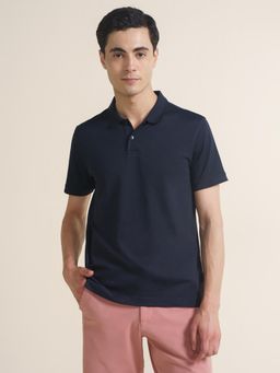 DaMENSCH - Navy Blue Thermoregulating Regular Fit Polo T-Shirt