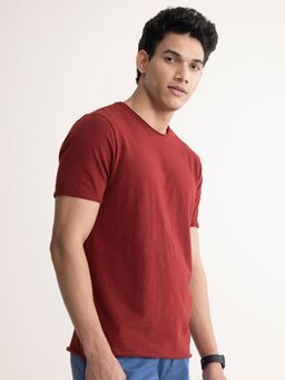 DaMENSCH - Men Red Regular Fit T-Shirt