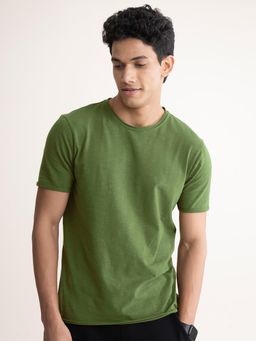 DaMENSCH - Men Olive Regular Fit T-Shirt