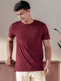 DaMENSCH - Men Maroon Lounge T-Shirts