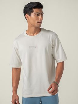 DaMENSCH - Off White Oversized Solid T-Shirt