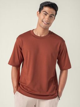 DaMENSCH - Rust Oversized Solid T-Shirt