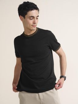 DaMENSCH - Men Black Elemental Pique T-Shirt