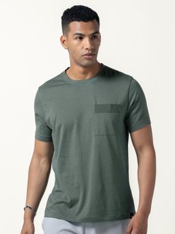 DaMENSCH - Men Green Round Neck T-Shirt