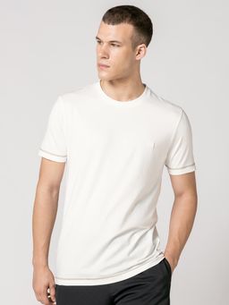 DaMENSCH - Men Solid Off White Regular Fit T-Shirt