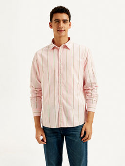 Levi's - Men's Pink Striped Slim Fit Shirt